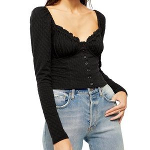 Free People - Lady bug Long Sleeve Top - NWT - Size Medium